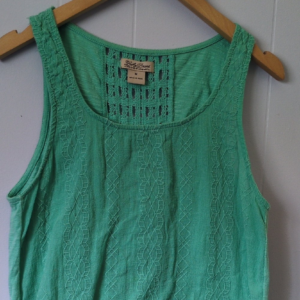 Lucky Brand Green Linen Tank Top